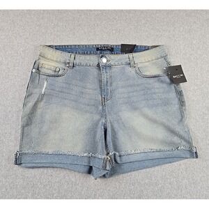 Baccini Womens Size 16 Denim Cut-Off Cuffed‎ Jean Shorts Blue NWT
